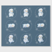 "雪だるま" 3かわいい雪だるまテーマ ラッピングペーパー (フラット)