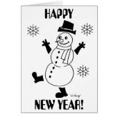 雪だるま「HAPPY NEW YEAR」カード (正面)