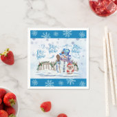 雪だるま | Let it Snow Paper Napkin スタンダードカクテルナプキン (インサイチュ)