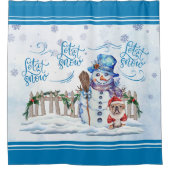 雪だるま | Let it Snow Shower Curtain シャワーカーテン (正面)