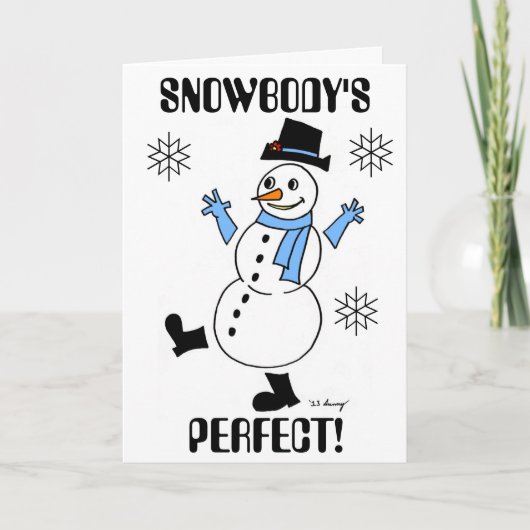 雪だるま「SNOWBODY'S PERFECT」ごめんなさいカード シーズンカード (正面)