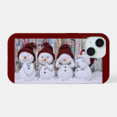 雪だるまApple iPhone 15ケース (裏面横)