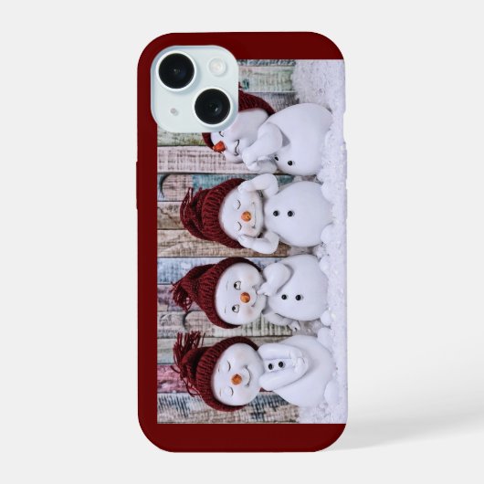 雪だるまApple iPhone 15ケース (裏面)