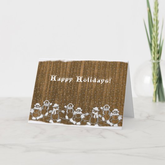 雪だるまFENCEグリーティングカード シーズンカード (正面)