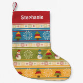 雪だるまn'ツリーズクリスマスストッキング スモールクリスマスストッキング (正面)