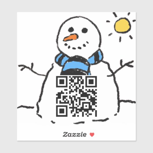 雪だるまQRコードシールのURL シール (シート)