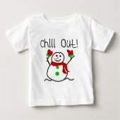 雪だるまTシャツとギフトを冷やす ベビーTシャツ (正面)