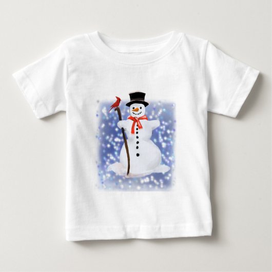 雪だるまTシャツ ベビーTシャツ (正面)