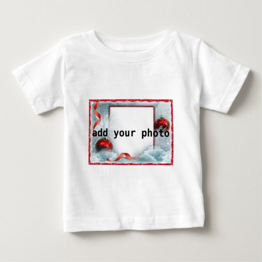 雪だるまTシャツ 長袖 ベビーTシャツ (正面)