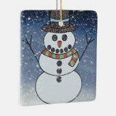 雪だるまw/BG – セラミックオーナメント (右)