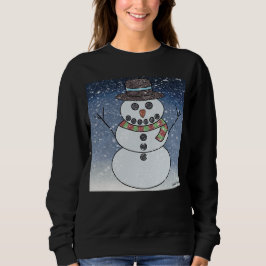 雪だるまw/BG （鮮明） – ウィメンズスウェットシャツ スウェットシャツ