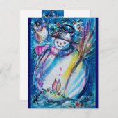 雪だるまWITH OWL大晦日パーティー 招待状 (正面/裏面)