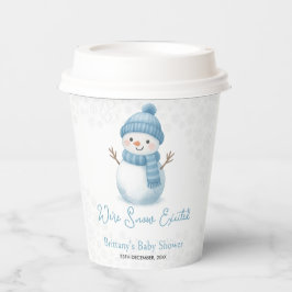 雪だ!雪だ!スノーマンの男の子ベビーシャワー 紙コップ