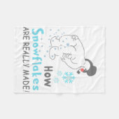 雪っておもしろい 雪の結晶は本当はどうやってできるの? フリースブランケット (正面(横))