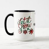 雪でクリスマスのマグを楽しませる マグカップ (左)