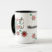 雪でクリスマスのマグを楽しませる マグカップ (正面左)