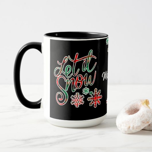 雪でクリスマスを祝おう マグカップ (ドーナツ付き)