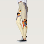 雪で日本の遊印刷されたレギンスの子供たち レギンス (左)