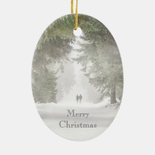 雪で歩くこと セラミックオーナメント (裏面)