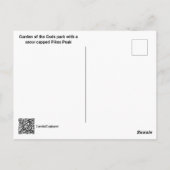 雪で神々の庭パイクピークを覆った ポストカード (裏面)