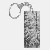 雪で縁取られた楓 キーホルダー (正面左)