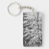 雪で縁取られた楓 キーホルダー (正面)