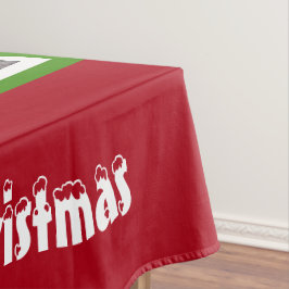 雪で覆われたクリスマスツリーのライト赤い緑の小 テーブルクロス