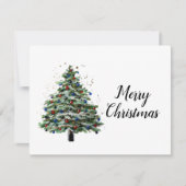 雪で覆われたクリスマスツリー シーズンカード (正面)