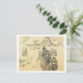 雪で覆われたコテージ、カップルの子ファンゴッホ 素晴らし ポストカード (スタンド正面)