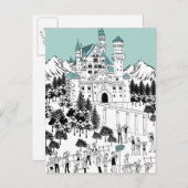 雪で覆われた城 ポストカード (正面/裏面)