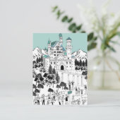 雪で覆われた城 ポストカード (スタンド正面)