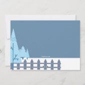 雪で覆われた家々の引っ越しアナウンス シーズンカード (裏面)