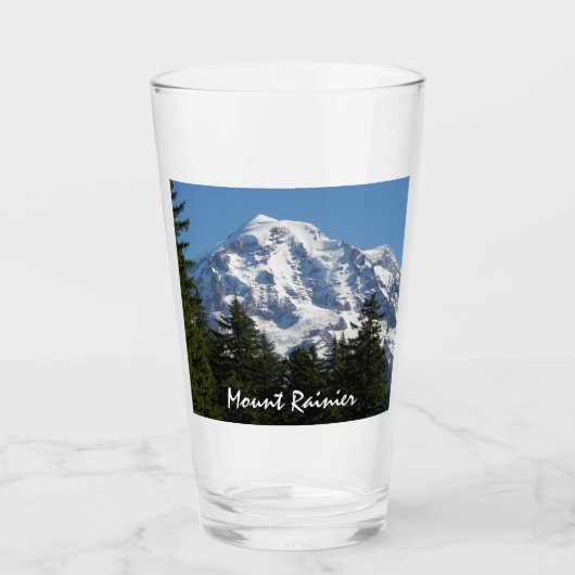 雪で覆われた山レイニエの写真 タンブラーグラス (正面)