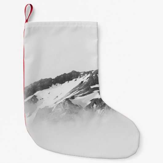雪で覆われた山 スモールクリスマスストッキング (正面)