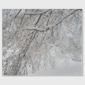 雪で覆われた木の包装紙-米国 ラッピングペーパー (フラット)