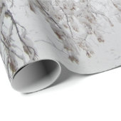 雪で覆われた木の包装紙-米国 ラッピングペーパー (ロールコーナー)