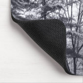 雪で覆われた木: 縦 マウスパッド (コーナー)