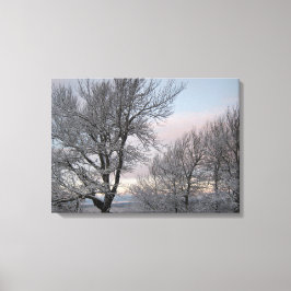 雪で覆われた枝 キャンバスプリント