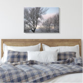 雪で覆われた枝 キャンバスプリント (インサイチュ (寝室))