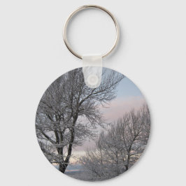 雪で覆われた枝 キーホルダー