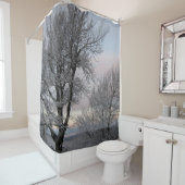 雪で覆われた枝 シャワーカーテン (インサイチュ)