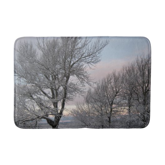 雪で覆われた枝 バスマット (正面)