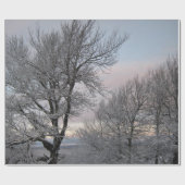 雪で覆われた枝 ラッピングペーパー (フラット)