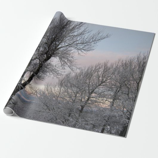 雪で覆われた枝 ラッピングペーパー (アンロールド)