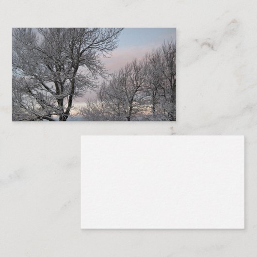 雪で覆われた枝 名刺 (正面/裏面)