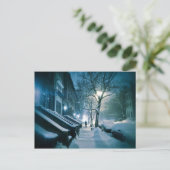 雪で覆われた茶色の石 ポストカード (スタンド正面)