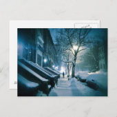 雪で覆われた茶色の石 ポストカード (正面/裏面)