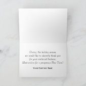 雪で覆われた赤い納屋およびサイロビジネスクリスマス シーズンカード (内部)