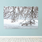 雪で覆われた キャンバスプリント (インサイチュ (ウッドフロア))