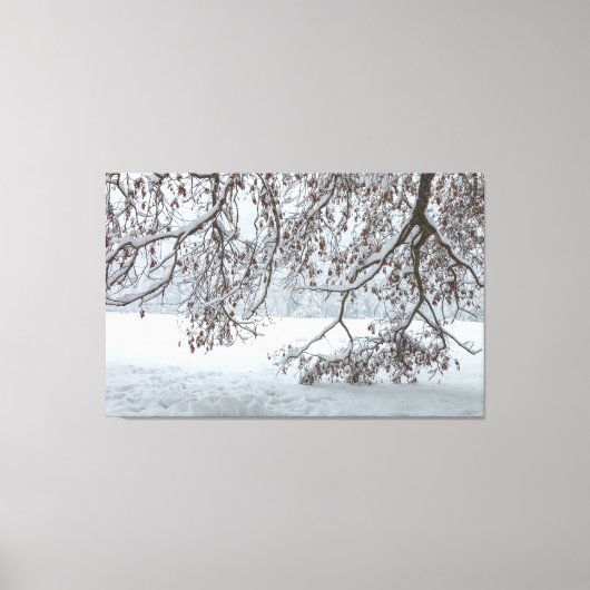 雪で覆われた キャンバスプリント (正面)